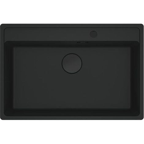 Franke Einbaubecken Maris MRG 210-72 A Fragranit flächenbündig einbaubar, Black Matt - Black Collection, Drehknopfventil (1/4)