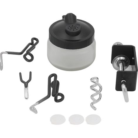 Support d'aérographe sur établi, en acier inoxydable et en verre, facile à assembler, rotatif à 360 degrés, support d'aérographe à clipser, adapté aux artistes. (1/5)