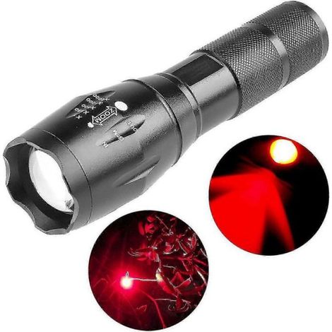Lampe Torche - Lumiere Rouge 670 Nm - Zoom Telescopique - Pour Degenerescence Maculaire - 1000 Lm - 125 G (1/4)