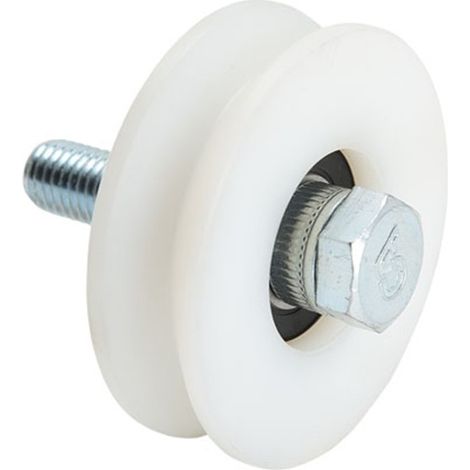 Metalideal Roue simple gorge V en inox et Nylon - Diamètre 80 mm