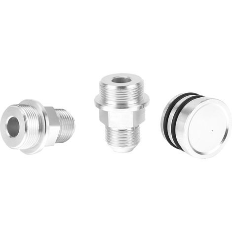 Adaptateur reniflard bloc arrière M28 vers 10AN, raccord accessoire argenté pour Honda B16 B18C (1/5)