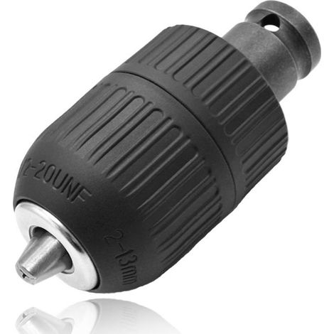 Adaptateur de mandrin 2–13 mm Mandrin auto-serrant 1/2"-20UNF, tournevis mandrin à couronne dentée, visseuse à percussion avec mandrin de serrage 1/2". (1/5)