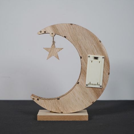 Ramadan-Dekoration: LED-Mondlampe aus Holz, handgefertigte Heimdekoration, 1 Stück pro Packung, Geschenkbox für Eid al-Fitr. (1/5)