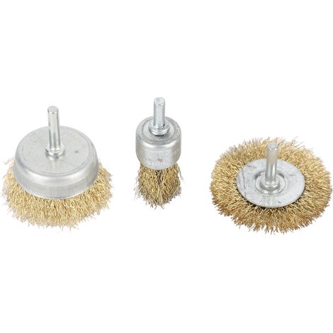 3-teiliges Set Drahtbürsten für elektrische Bohrmaschinen, Edelstahl, für kabellose elektrische Schleifmaschinen, Drahtstiftbürste für bis zu 4500 U/min (1/5)