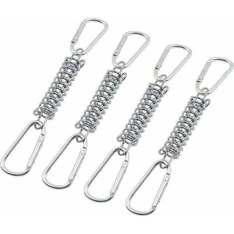 Boucle à ressort de tension pour auvent, accessoire de fixation pour voile d'ombrage avec 4 ressorts hélicoïdaux, adapté aux auvents de tente. (1/5)