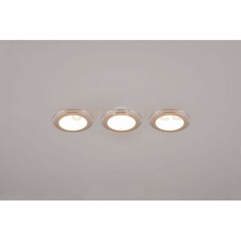 ARGUS KIT 3 FARETTI DA INCASSO LED 1W-4W 350lm, 3000K ROTONDI BORDO CROMATO + FUNZIONE RGB D. 8,2CM DIMMERABILE