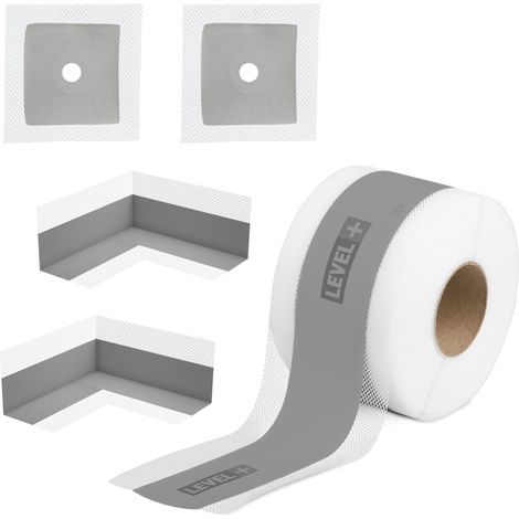 LEVEL+ Bandset Dusche Balkon Dichtband Dichtbahn Duschelement Ecken Profi SET G10 (1/4)