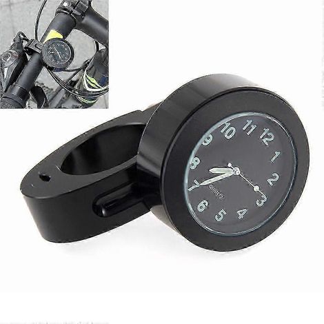 Mini horloge numérique étanche 7/8" pour guidon de moto (noir) (1/3)