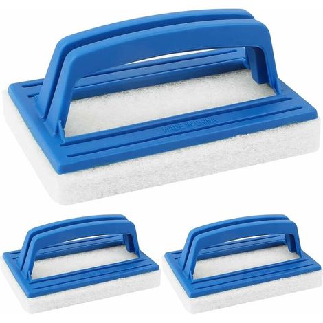 Wasserlinien-Schwammbürste, 3-teiliges Kunststoff-Poolbürsten-Set mit Griffen, Boden- und Wandbürste, Poolreinigungswerkzeug für Schwimmbecken, Whirlpools, Badewannen und Wände, Blau, HANBING (1/5)