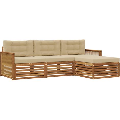 Outdoor-Sofagarnitur Natur und Beige 249 x 162,5 x 73 cm vidaXL (1/5)