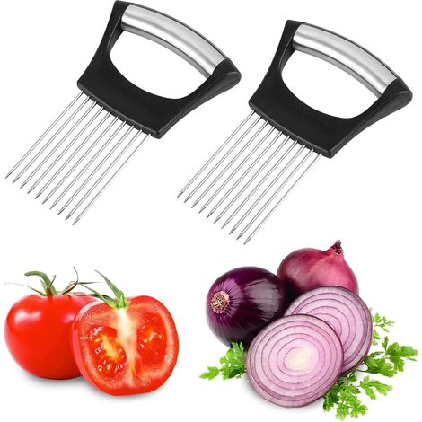 2 PCS Coupe-Oignon Assistant, Mandoline à Oignons, Gadget de Cuisine pour Couper les Légumes, Hachoir à Main, Accessoire de Cuisine pour Émincer (1/5)