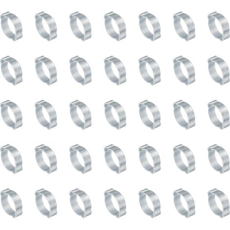 35 Pack 17-20mm Collier À Double Oreille O Clip Ton Argenté (1/5)