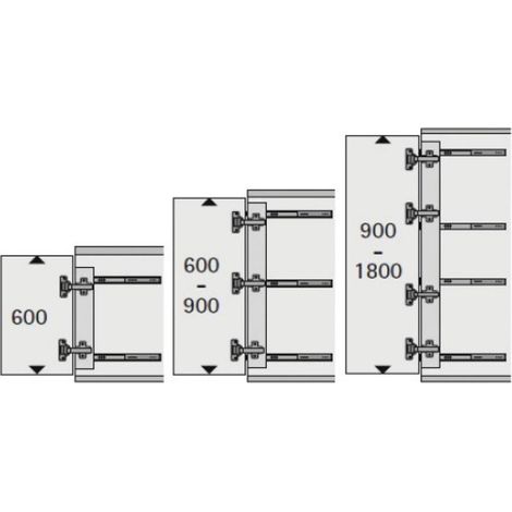 Hettich – Ferrure pour porte escamotable – Kit coulisses à billes 500 mm – Charge 14 kg – Pour portes de 16 à 32 mm d'épaisseur - KA5740