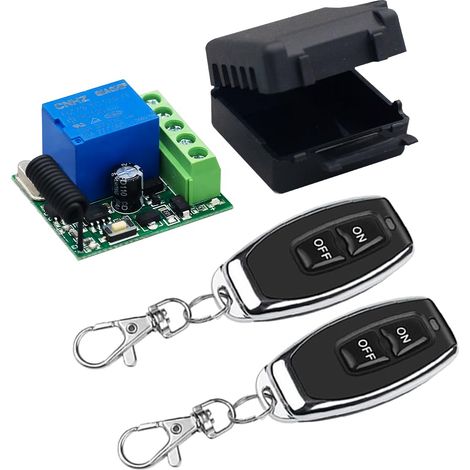 1 Module Interrupteur 433Mhz, Récepteur RF 12V, 2 Émetteurs, Contrôle Porte Garage (1/5)