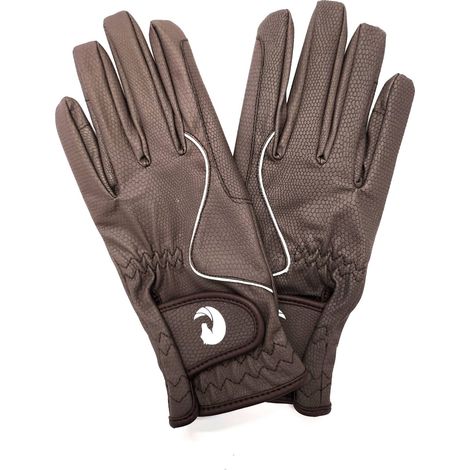 Coco Equestrian Brown (M) Ladies Breathable Synthetic Leather Horse Riding Gloves (1/5)