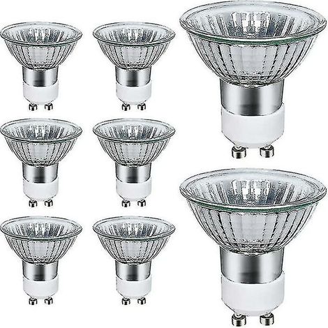 Ampoule GU10 - 50 W - 220-240 V - 400 Lm - 2700 K - Angle De Faisceau 40° - Verre Résistant Aux Explosions - Lot De 8 (1/2)