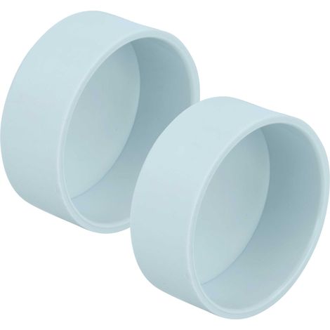 vhbw 2x Rohrverschlusskappe für Zentral-Staubsaugeranlage, innen, 50,8mm Durchmesser / 2" Rundrohrsystem