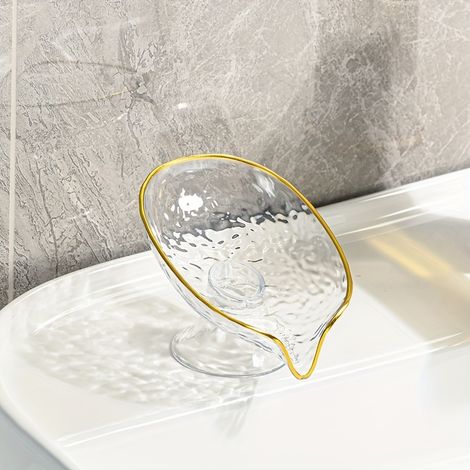 Einteilige ovale Seifenschale mit Abfluss, Badezimmeraccessoire, Seifenschale für Seifenspender, Aufbewahrung und Organisation für die Badezimmerablage.