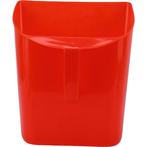 Grande pelle à nourriture avec poignée latérale, seau fermé en plastique, pour sable, glace, céréales, aliments secs pour le bétail, rouge