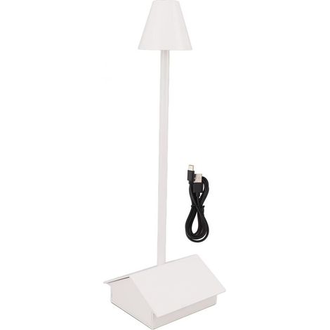 Jeffergarden Lampe de table sans fil alimentée par batterie en forme de btiment, contrle tactile à intensité variable, batterie 5200 mAh, étanche IP54, lampe de bureau LED blanche (1/5)
