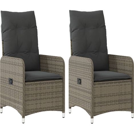 Maison Exclusive - Sillones reclinable jardín y cojines 2 uds rat