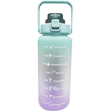 Outdoor-Trinkflasche mit Zeitanzeige, 2 l, Motivationsgeschenk, lila und blau (1/3)