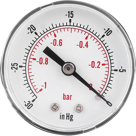 Jauge de vide 50mm raccord arrière 1/8 BSPT -1-0 bar -30-0 inHg