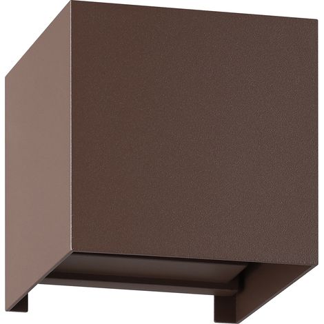 Applique Esterno Contemporanea Calpino 3 Alluminio Ruggine Vetro Bianco Led