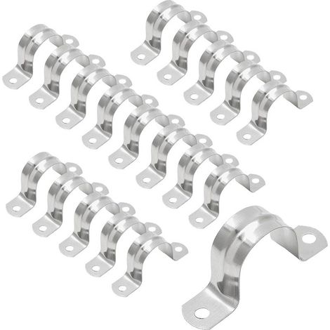 Collier de serrage en acier inoxydable de type U, collier de serrage semi-circulaire pour tuyau d'air et d'eau, fixations pour tuyaux d'eau - 40mm (1/5)