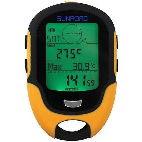 Sunroad FR500 Höhenmesser, Barometer, Kompass, Thermometer, Hygrometer, Wettervorhersage, multifunktionale LCD-LED-Taschenlampe - FR500