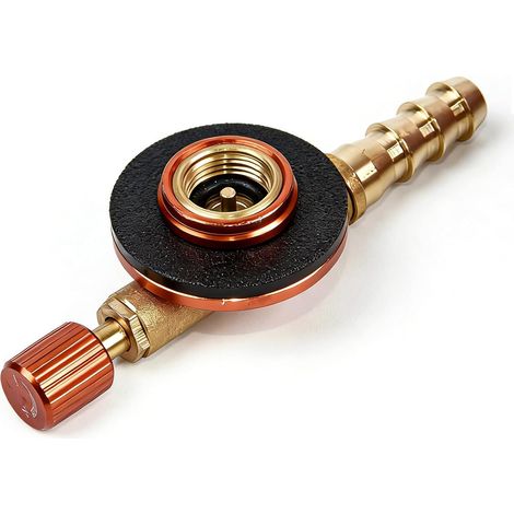 Adaptateur Recharge Gaz Camping, Adaptateurs de Bouteille de Gaz en Laiton pour Barbecue en Plein Air (Rouge) (1/5)