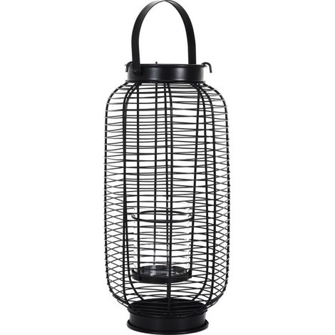 Lanterne en Métal "Filaire" 42cm Noir (1/5)