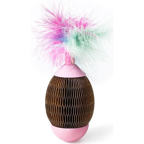 Jouet pour chat en papier ondulé à la menthe amusant et soulageant l'ennui balle à gratter interactive en plumes pour chat jouet pour chat (1/4)