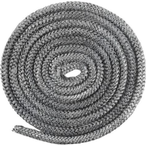 Joint Insert Cheminée 10mm x 2,5m Joint Tressé pour Insert et Poêle Joint de cheminée Joint de Porte en Fibre de Verre pour Poêle, Cheminée, Tube Poele, Porte de Four - Résistant Chaleur de 550°C (1/5)