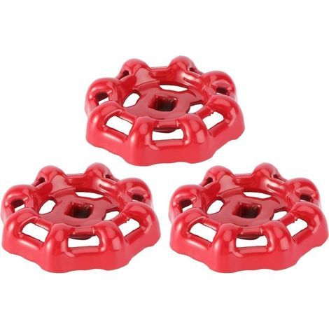 Handradventil, Kugelhahn, Absperrventil, Wasserhahn, Wasserrohr, Oberteil, Griff 6x6 mm (Rot) – 3 Stück (1/5)