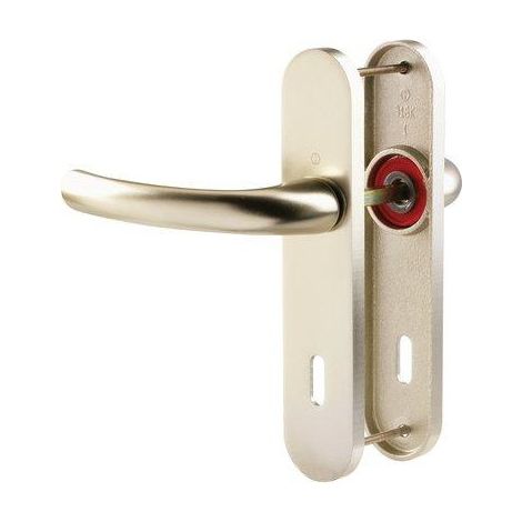 Ensemble de béquille Tokyo - HOPPE AG - Champagne - Plaque 190 x 41 mm - entraxe de fixation 165 mm - Clé L - 7 mm (1/2)