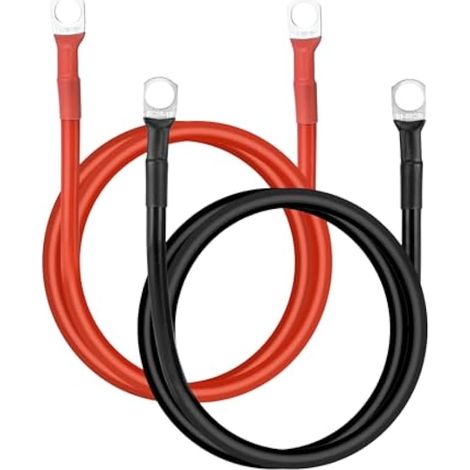 Câble Batterie Voiture 5AWG/ 16mm² de 100cm avec Bornes Cuivre Étamé M10 pour Auto, Moto, Camion, Camping-Car, Marine, Solaire, Bateau (1/4)