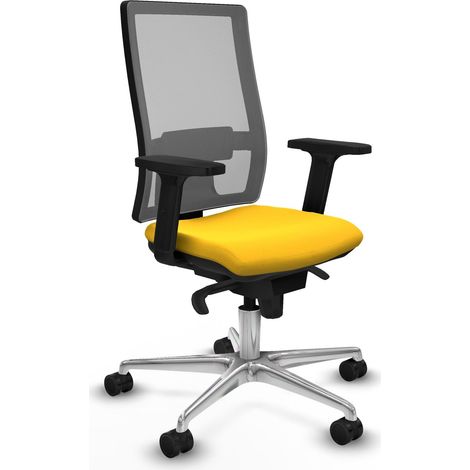 Sedia da ufficio piqueras y crespo Horna sincro grigio similpelle giallo