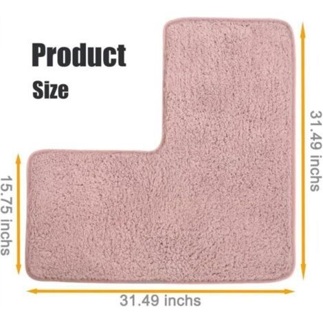 NALOOKAMIC Tapis de bain en L, tapis de salle de bain, tapis de bain d'angle, tapis lavable, tapis de bain doux absorbant l'eau, tapis de sol antidérapant pour salle de bain, chambre, cuisine, salon (1/3)