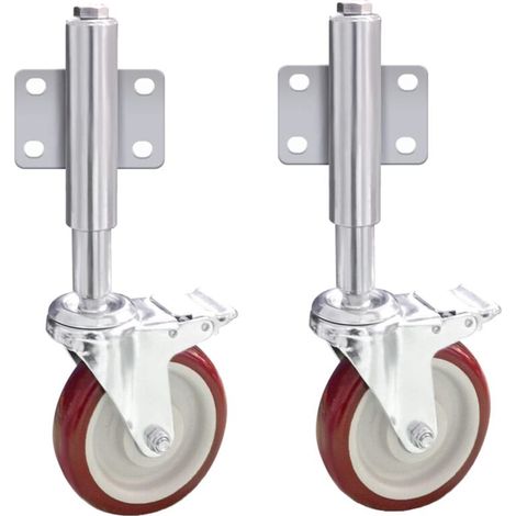 Set aus 2 12,7 cm Polyurethan-Türrollen mit Hochleistungsfeder und Stoßdämpfung für Holz- oder Metalltüren. (1/4)