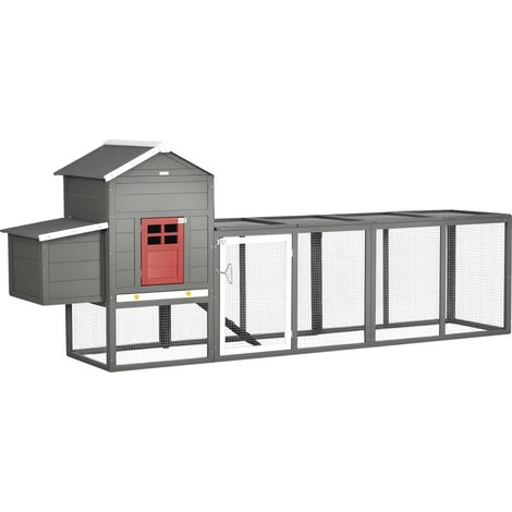 Poulailler, Design Spacieux, Plateau Amovible, Gris (1/2)