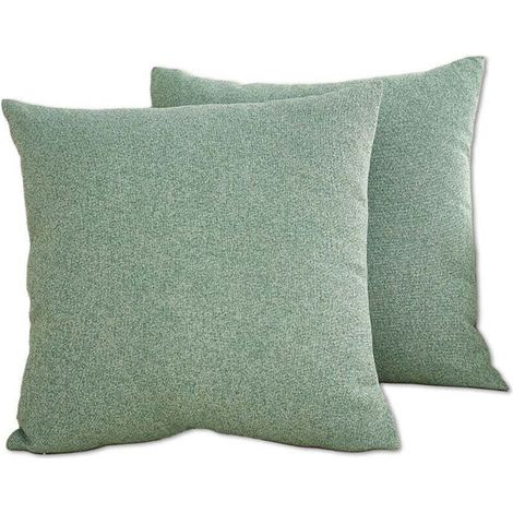 Set di 2 federe per cuscini 45 x 45 cm in poliestere e cotone-lino, decorative per auto, divano e casa (verdi)