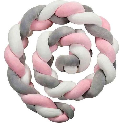 Tour de lit bébé coussin serpent tressé velours 2M, pare-chocs amortissant berceau nouveau-né sommeil sécurisé (1/4)