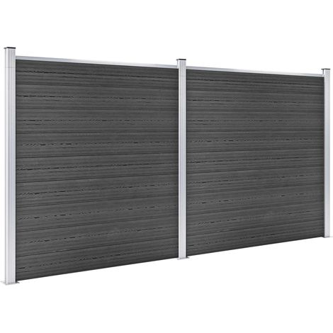 Maison Exclusive - Zaunelement Set WPC 353x186 cm Schwarz