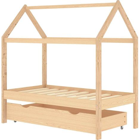 Kids Bed Frame Wooden Solid pine wood 70 x 140 cm Kids Bed Frame vidaXL (1/5)