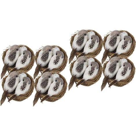 8ensembles Décoration De Pâques De Nids Oiseaux Artificiels avec Œufs pour Décor Jardin Et Maison Accessoire Créatif Et Élégant (1/5)
