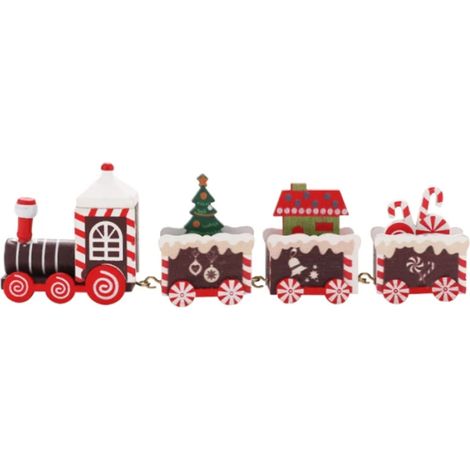 Train De Noël En Bois - Décoration De Table De Noël - Pour Intérieur - 1 Pièce