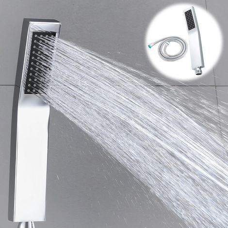 Soffione doccia ad alta pressione con filtro: Soffione doccia a risparmio idrico - Pressione aumentata - Tubo doccia per rimuovere il cloro residuo - Acqua dura - Metallo pesante (1/5)