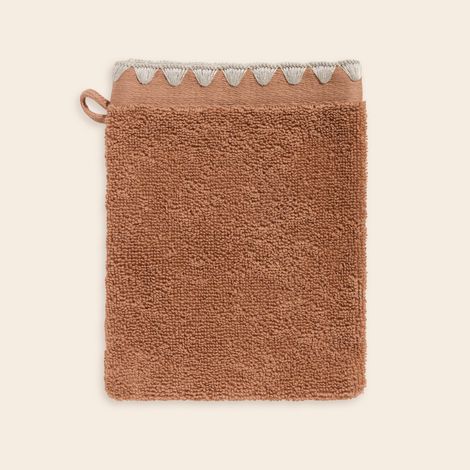 Gant de toilette en Éponge unie et point feston triangulaire NERYDA