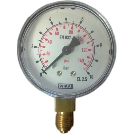 Manómetro de presión en seco D.63 Radial de 0 a 10 bar